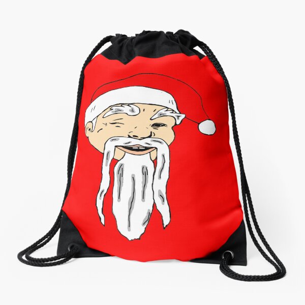 Asian Santa Fu Manchu Beard and Mustache Chinese Christmas Drawstring Bag