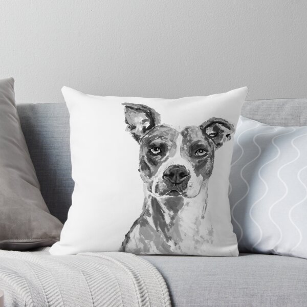 Item preview, perro blanco y negro pit bull terrier americano designed and sold by Samarcrow.