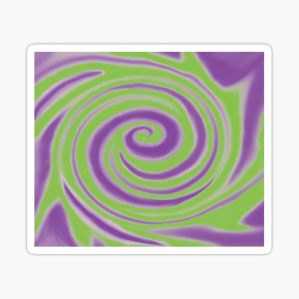 Lilac and Neon Green Tie Dye Sticker
