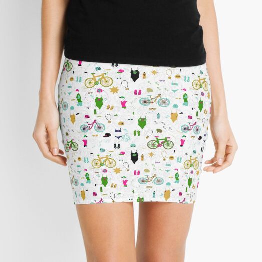 Swim Bike Run Smaller Summer Print Mini Skirt