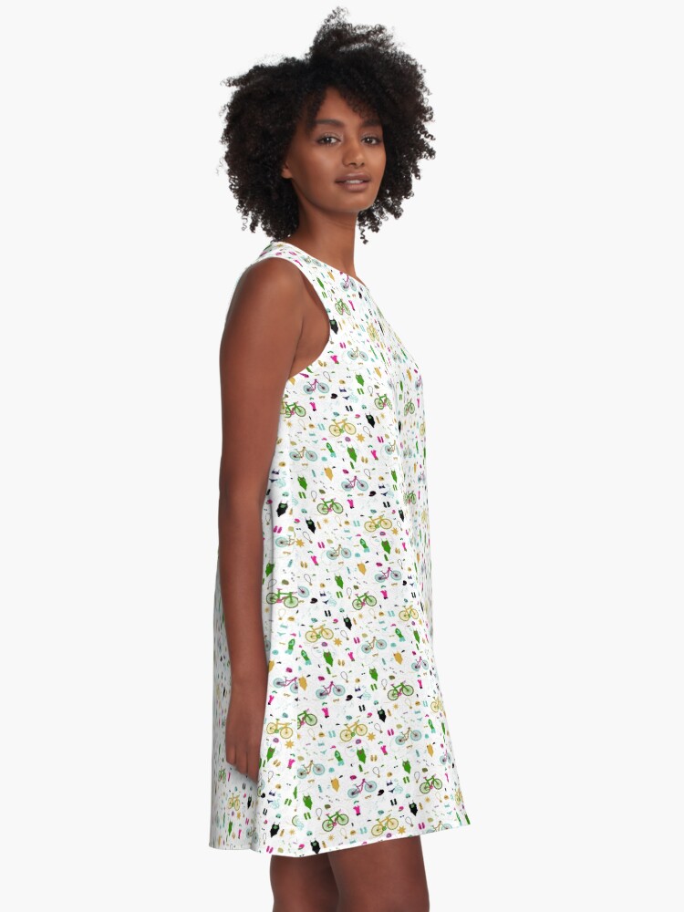 Alternate view of Swim Bike Run Smaller Summer Print A-Line Dress