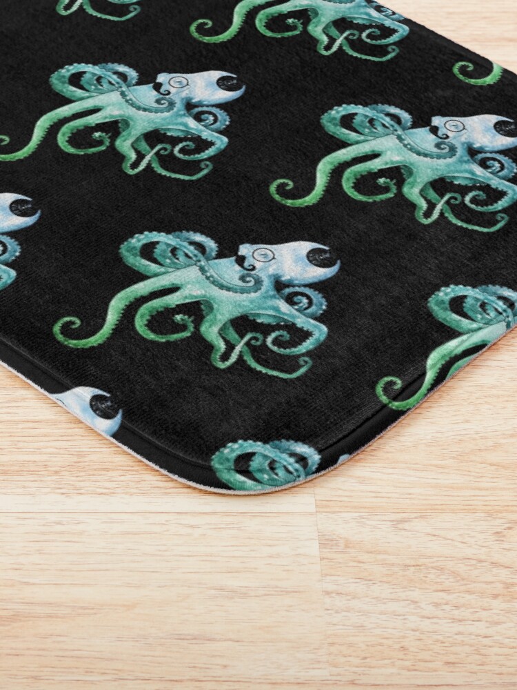 "Dapper Octopus" Bath Mat by SamNagel Redbubble