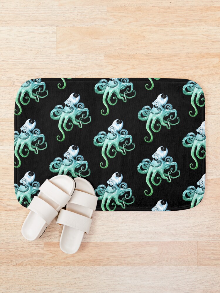 "Dapper Octopus" Bath Mat by SamNagel Redbubble
