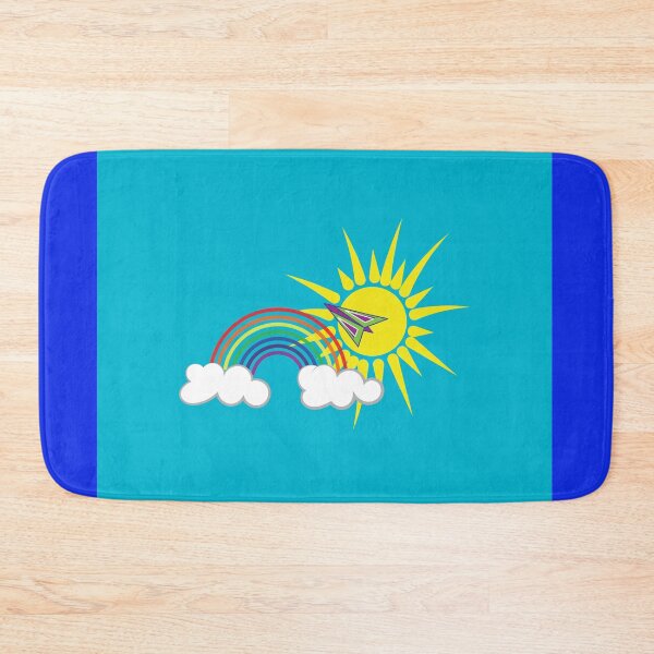 Item preview, Sun and rainbow on sky blue background designed and sold by The Pattern Mill.