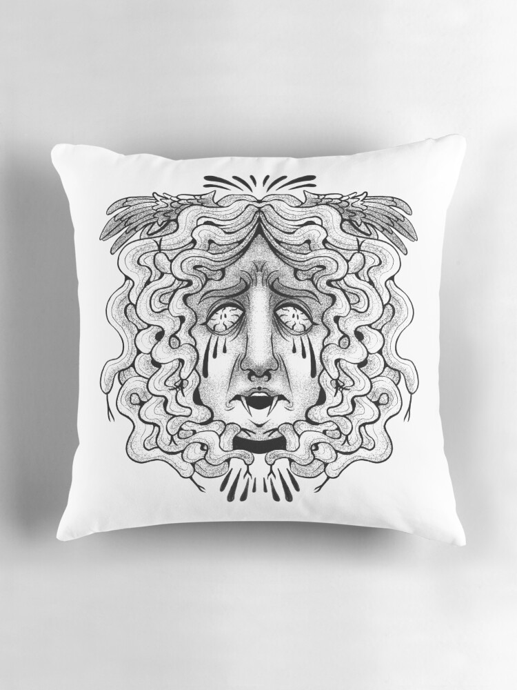 Thumbnail 3 of 4, Pillow, Medusa designed and sold by levkawa.