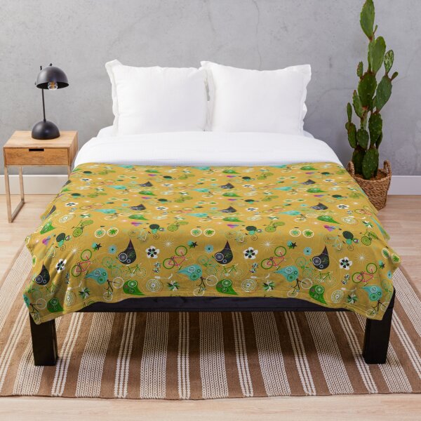 Cycledelic Gold Throw Blanket