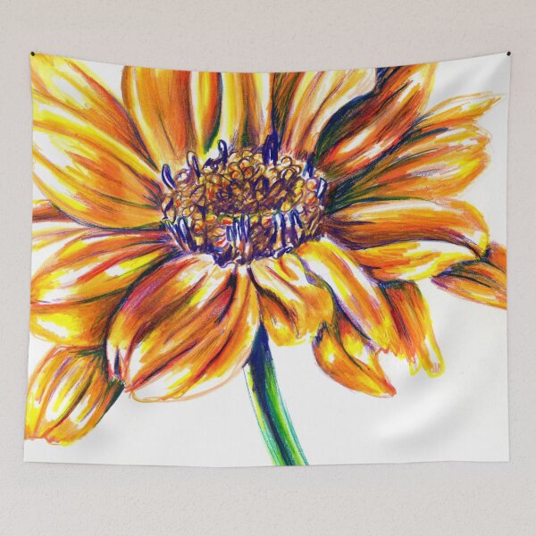 Item preview, Yellow Flower Colored Pencil Drawing designed and sold by KLoganArt.