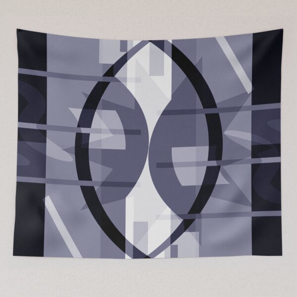 Item preview, "Cosmic Collision" Monochrome Blue Grey - Jenny Meehan designed and sold by Jenny Meehan Art Prints and Patterns  .