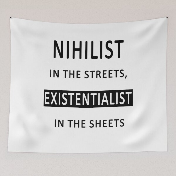 Item preview, Nihilist in the streets EXISTENTIALIST in the sheets - Philosophy Nerd Gift Ideas designed and sold by ASClothDesign.