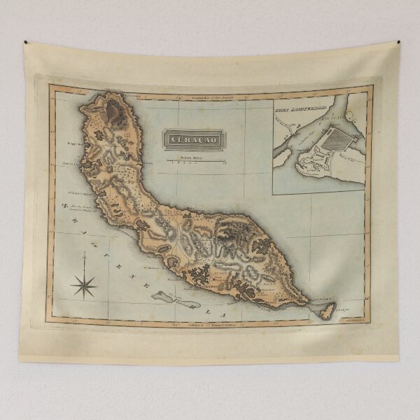 Item preview, Vintage Curacao Map (1823) designed and sold by BravuraMedia.
