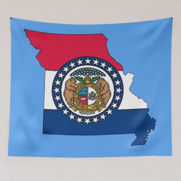Item preview, Missouri Map with Missouri State Flag designed and sold by Havocgirl.