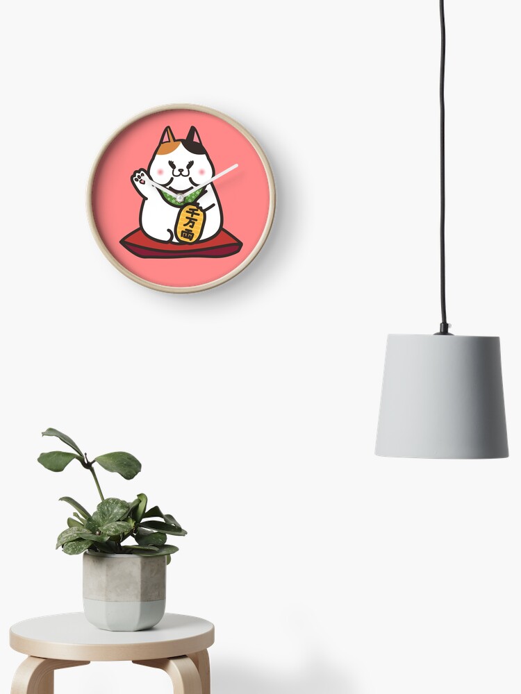 lucky cat clock