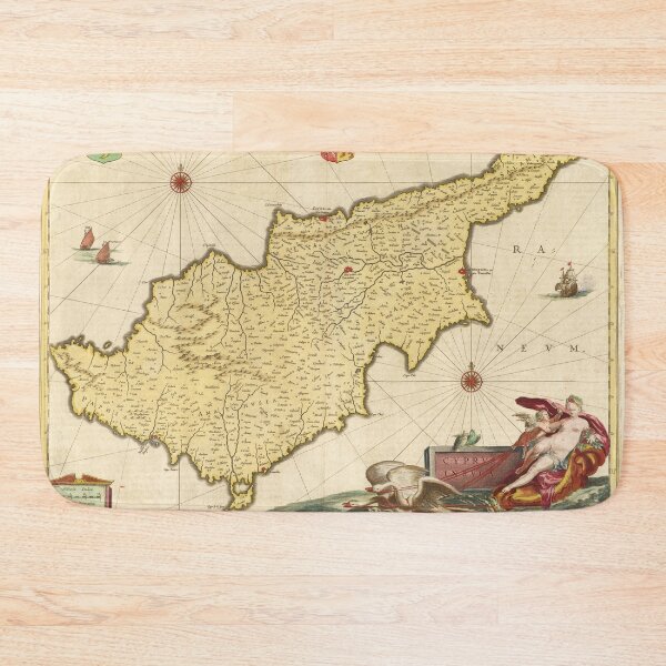Item preview, Vintage Cyprus Map (1665) designed and sold by BravuraMedia.