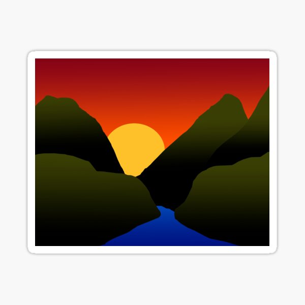 Mountain Sunset Sticker