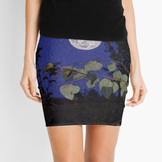 Full Moon, Tranquility, home decor, wall decor Mini Skirt