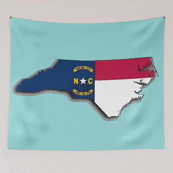 Item preview, North Carolina Map With North Carolina State Flag designed and sold by Havocgirl.