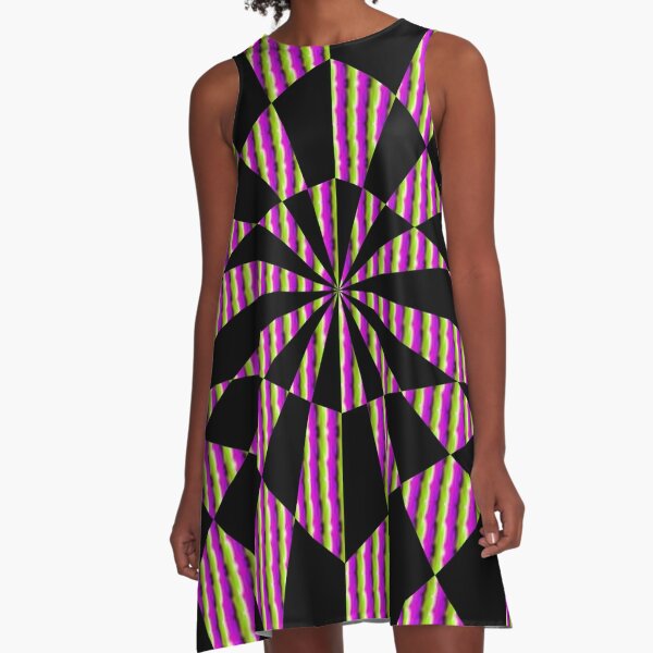 #Op #art - art movement, short for #optical art, is a style of #visual art that uses optical illusions A-Line Dress