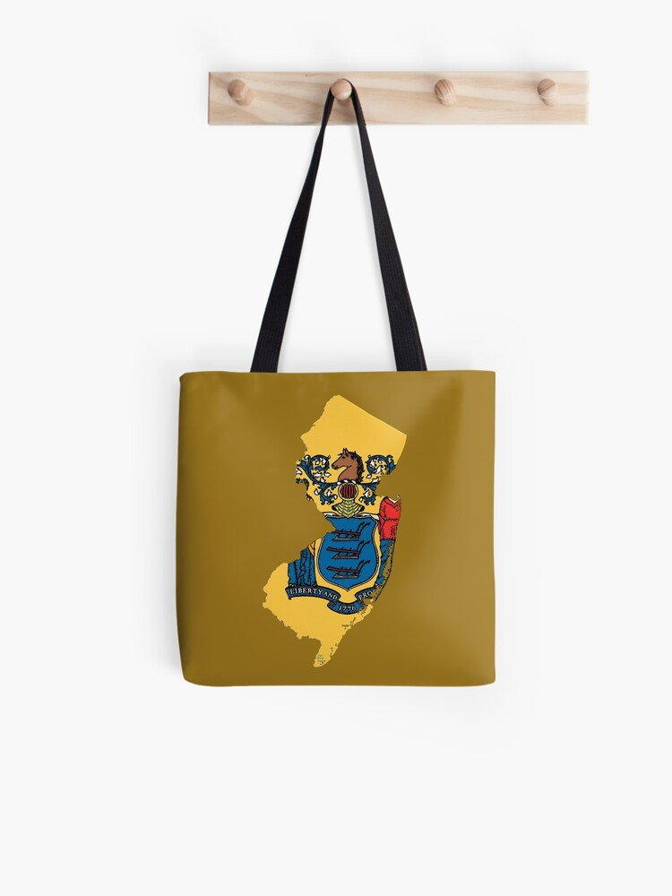 New Jersey State Flag Map Founded Date Tote Bag