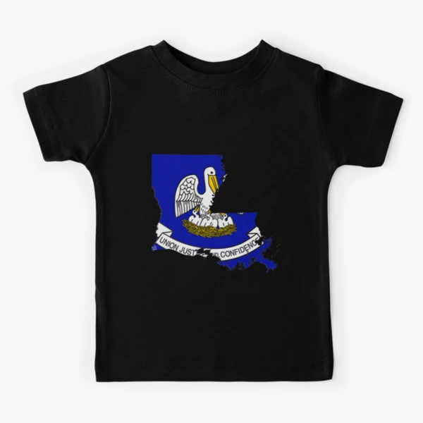 Louisiana Map with Louisiana State Flag Kids T-Shirt for Sale by Havocgirl