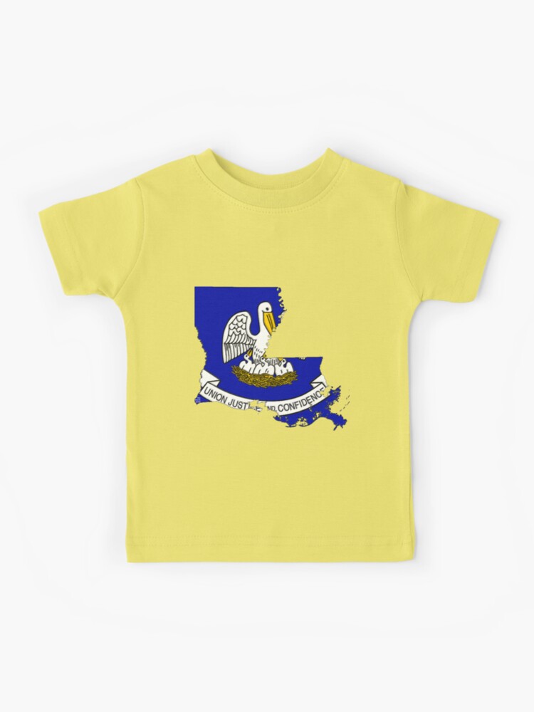 Louisiana Map with Louisiana State Flag Kids T-Shirt for Sale by Havocgirl
