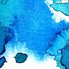 Blue Watercolor Abstract III by Kathie Nichols