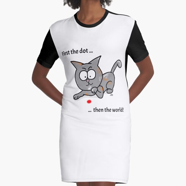 Kitteh vs Red Dot vs World Graphic T-Shirt Dress
