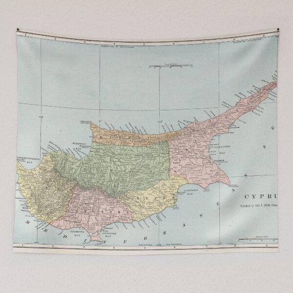 Item preview, Vintage Map of Cyprus (1901) designed and sold by BravuraMedia.