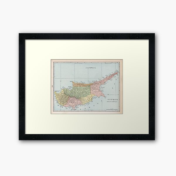Vintage Map of Cyprus (1901) Framed Art Print