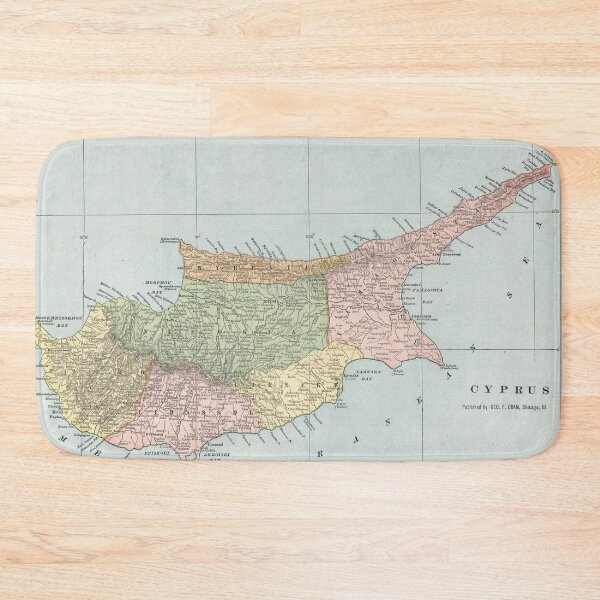 Item preview, Vintage Map of Cyprus (1901) designed and sold by BravuraMedia.