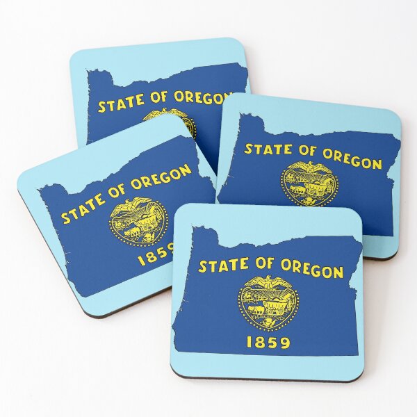 Item preview, Oregon Map with Oregon State Flag designed and sold by Havocgirl.