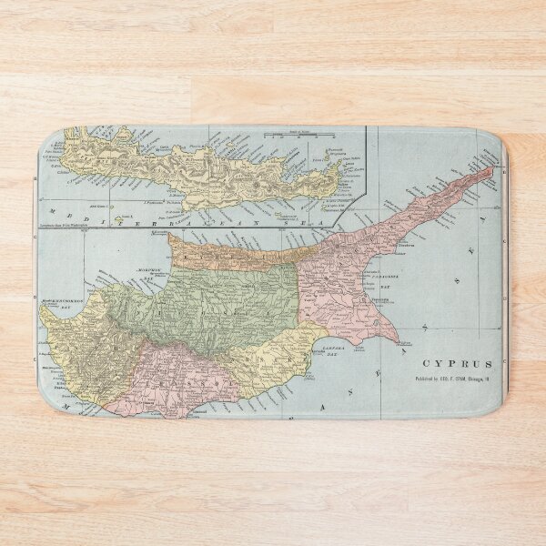Item preview, Vintage Cyprus and Crete Map (1901) designed and sold by BravuraMedia.
