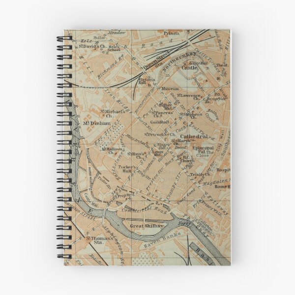 Item preview, Vintage Exeter England Map (1910) designed and sold by BravuraMedia.