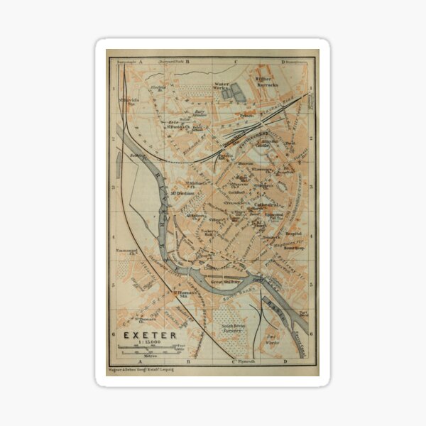 Artikel-Vorschau von Vintage Karte von Exeter, England (1910), designt und verkauft von BravuraMedia.