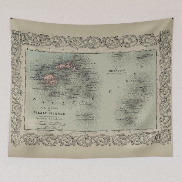 Item preview, Vintage Fiji Map (1869) designed and sold by BravuraMedia.