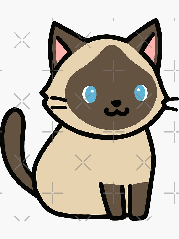 Siamese Cat Sticker for Sale by littlemandyart