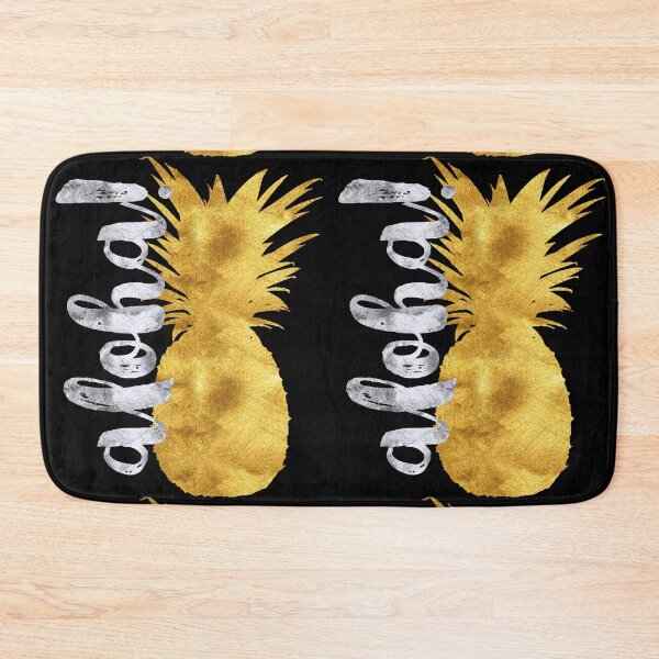 Item preview, Gold and silver Aloha Pineapple tropical fruit of Hawaii designed and sold by Glimmersmith.