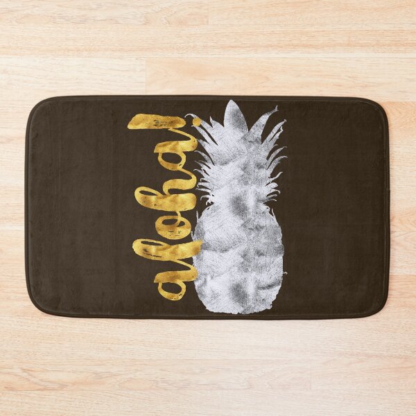 Item preview, Silver and gold Aloha Pineapple tropical fruit of Hawaii designed and sold by Glimmersmith.