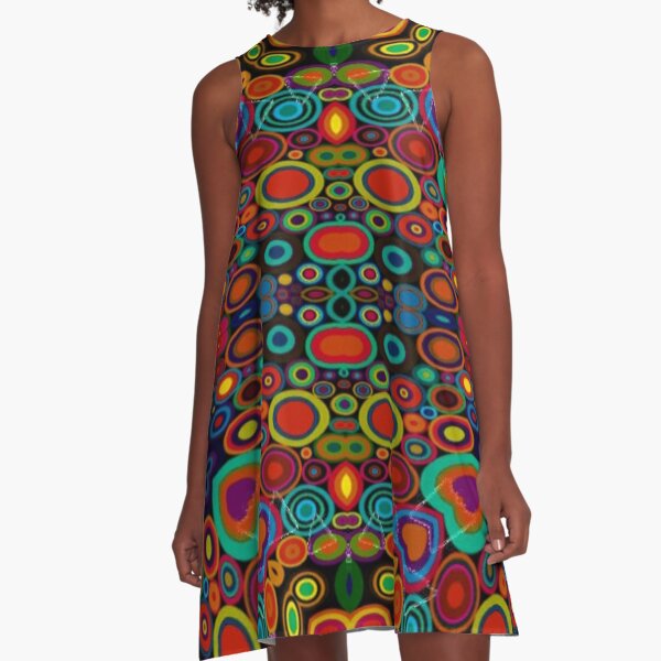 Op art - art movement, short for optical art, is a style of visual art that uses optical illusions A-Line Dress
