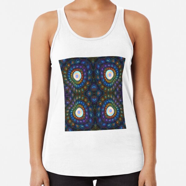 Op art - art movement, short for optical art, is a style of visual art that uses optical illusions Racerback Tank Top