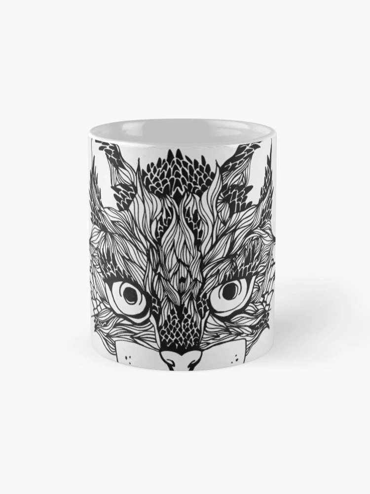 Aperçu 4 sur 6. Mug à café avec l'œuvre Chat créée et vendue par Raedono.