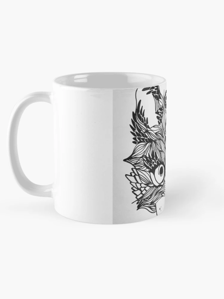 Aperçu 5 sur 6. Mug à café avec l'œuvre Chat créée et vendue par Raedono.