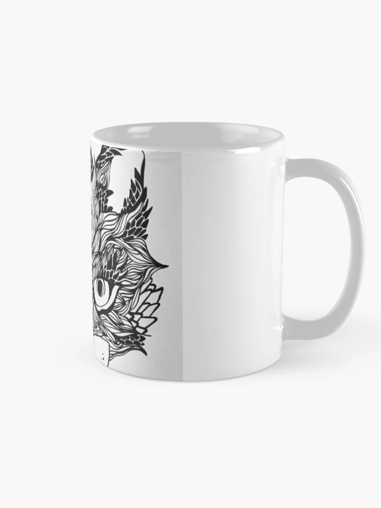 Aperçu 3 sur 6. Mug à café avec l'œuvre Chat créée et vendue par Raedono.