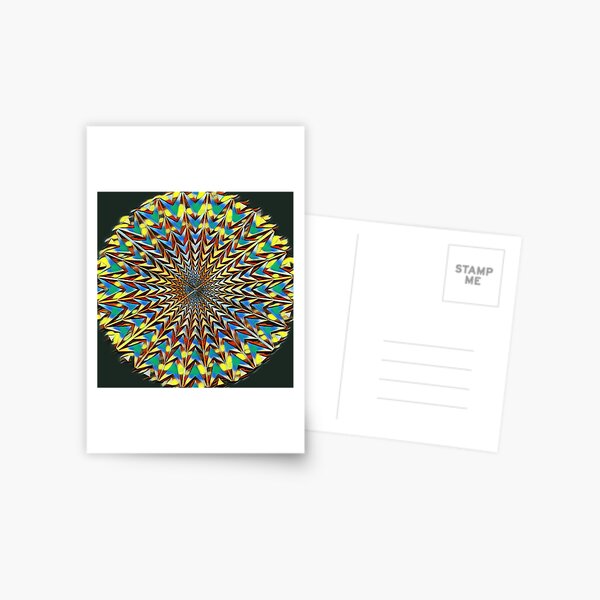 #Fractal #Art #FractalArt #pattern, decoration, shape, kaleidoscope, design, illustration, peaky, psychedelic, futuristic  Postcard