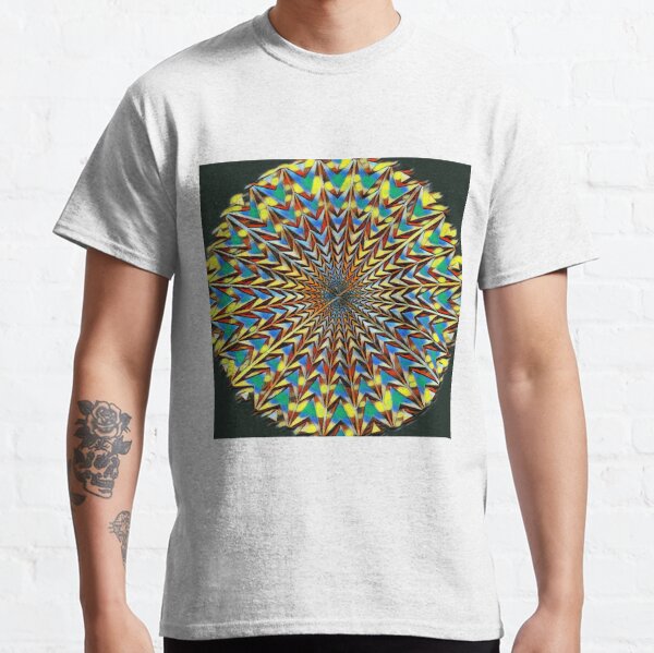 #Fractal #Art #FractalArt #pattern, decoration, shape, kaleidoscope, design, illustration, peaky, psychedelic, futuristic  Classic T-Shirt
