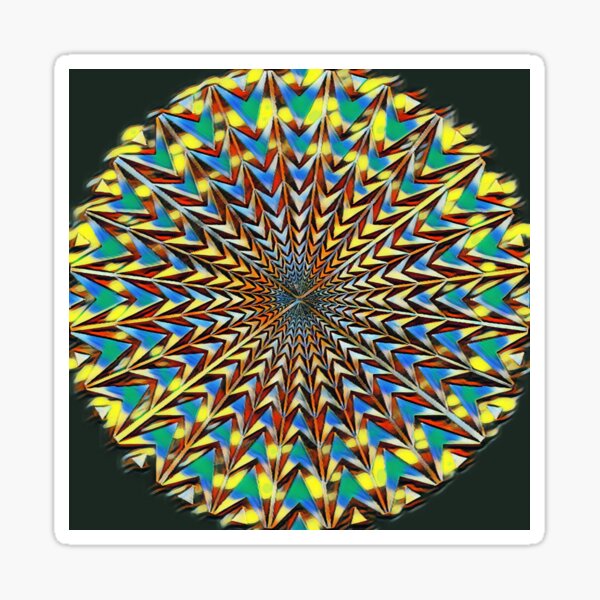 #Fractal #Art #FractalArt #pattern, decoration, shape, kaleidoscope, design, illustration, peaky, psychedelic, futuristic  Sticker