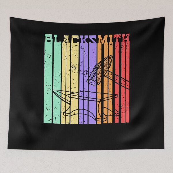 Item preview, Blacksmith Anvil And Forging Hammer In Retro Vintage Colors designed and sold by donpakito.