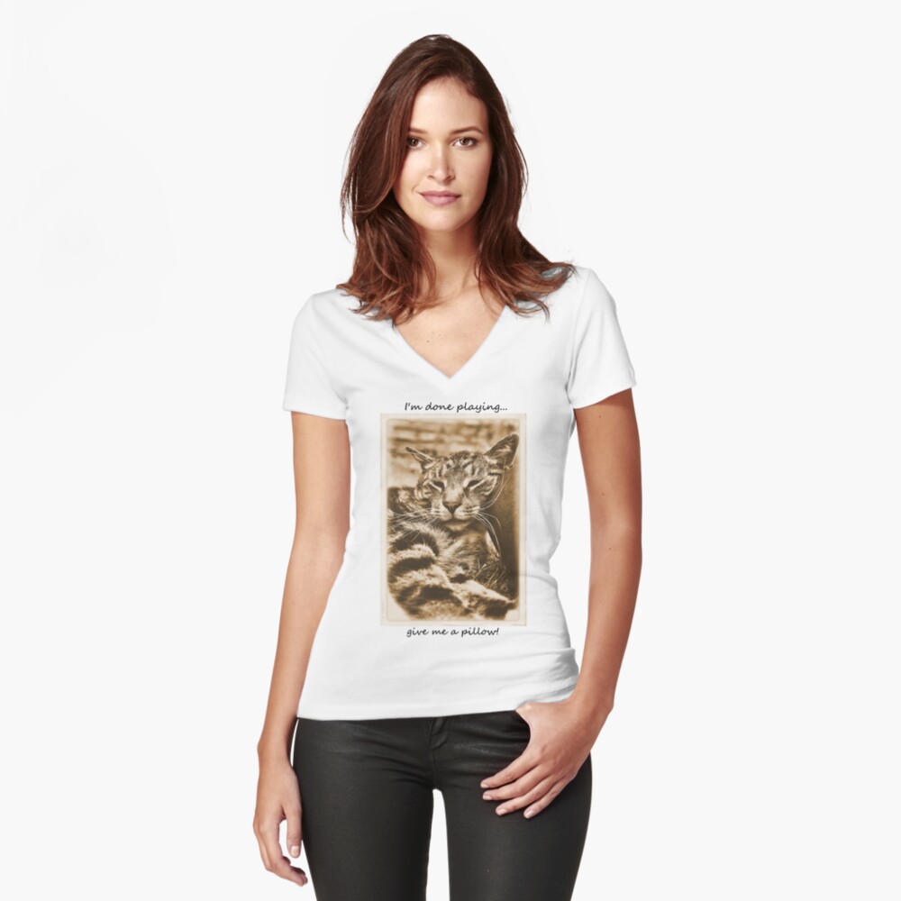 Item preview, Fitted V-Neck T-Shirt designed and sold by pauleden.