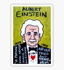 Albert Einstein Pop Folk Art Sticker