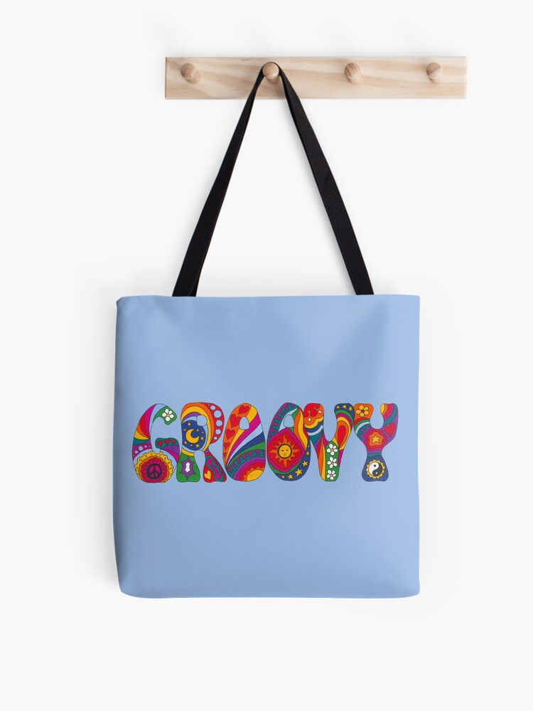 Groovy Trippy Heart Denim Bag