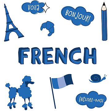 Artwork thumbnail, Blue French Language School Subject Sticker Pack by The-Goods